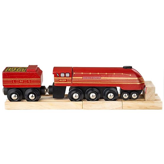 Bigjigs Rail Nachbildung der Lokomotive Duchess of Hamilton + 3 Gleise