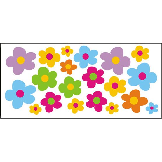 Fensteraufkleber - Bunte Blumen - 0,3 m2