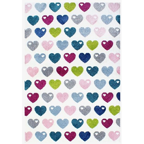 Kinder Teppich hearts farbig