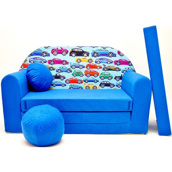 Kinder-Sofa Autos Blau