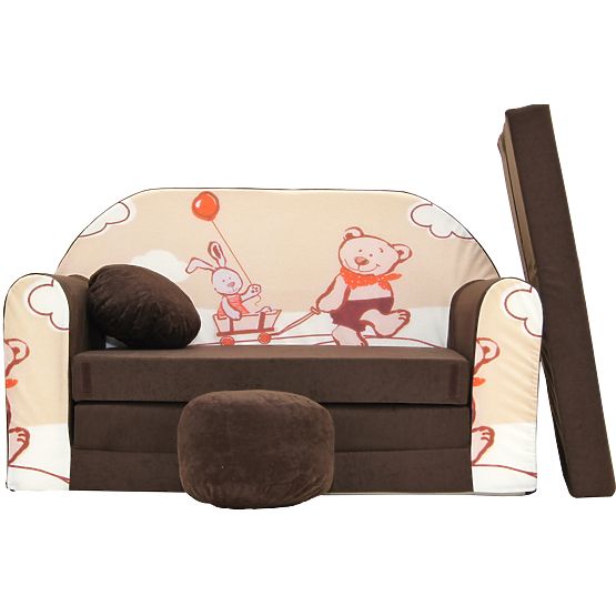 Kinder-Sofa Bärchen braun-beige