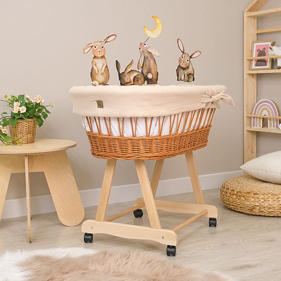 Weidenkörbchen mit Ausstattung für Babys - beige