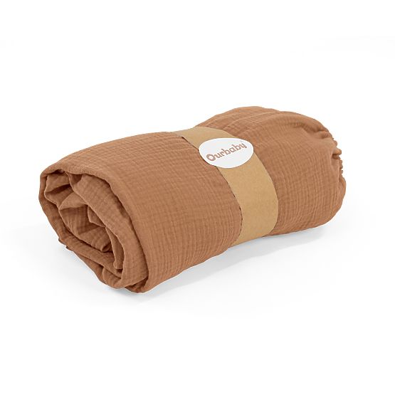 Musselin-Spannbettlaken Ourbaby 180x80 cm - Toffee