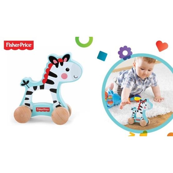 Zebra auf Rädern Fisher Price - Holz