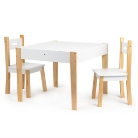 Kinderholztisch mit Stühlen Natural