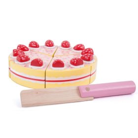 Bigjigs Toys Stückkuchen aus Holz mit Erdbeeren, Bigjigs Toys
