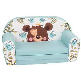 Kindersofa Schlafender Bär - Türkis, Delta-trade