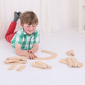 Bigjigs Rail Holzschienen-Set bestehend aus 24 Teilen, Bigjigs Rail