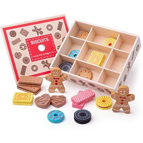 Bigjigs Toys Box mit Holzkeksen, Bigjigs Toys