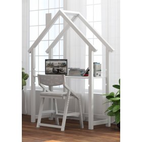 Hausförmiger Schreibtisch FRANK - weiß