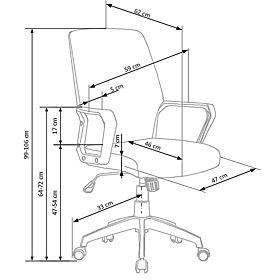 Bürostuhl Spin - beige - weiß, Halmar