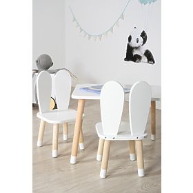 Kindertisch mit Stühlen - Ohren - weiß, Ourbaby®