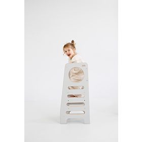 Geschwister-Lernturm DOUBLE M - grau, baby wood