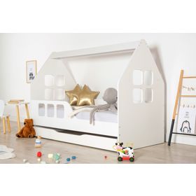 Hausbett Woody 160 x 80 cm - weiß, Wooden Toys