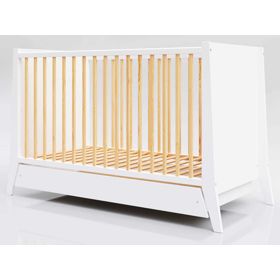 Kinderbett Cosmo Scandi 120x60 weiß-natur, Pietrus