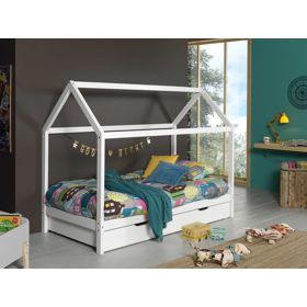 Kinderbett Hausbett Dallas Hip - weiß, VIPACK FURNITURE