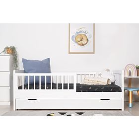 Kinderbett mit Rausfallschutz TEDDY - weiß, Ourbaby®