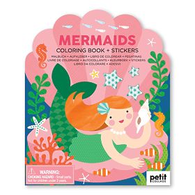 Petit Collage Mermaid Sticker Malbuch